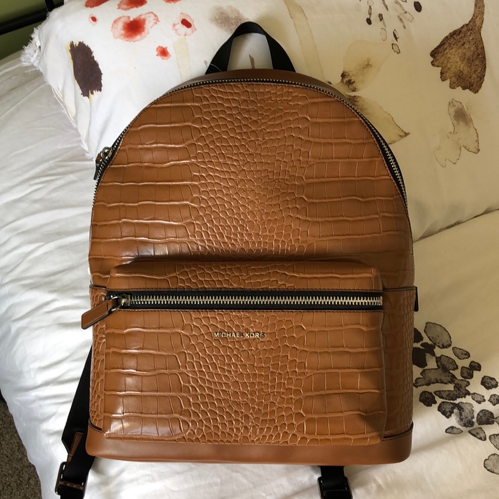 Michael Kors Cooper Crocodile Embossed Leather 100% Authentic